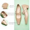 C.Paravano Mary Jane Flats | Low Heel Dress Shoes | Women’s Pumps | Work Shoes Women(Beige)