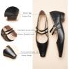 C.Paravano Mary Jane Flats | Low Heel Dress Shoes | Women’s Pumps | Work Shoes Women(Black)
