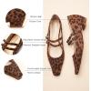 C.Paravano Mary Jane Flats | Low Heel Dress Shoes | Women’s Pumps | Work Shoes Women(Leopard)
