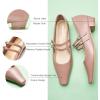 C.Paravano Mary Jane Flats | Low Heel Dress Shoes | Women’s Pumps | Work Shoes Women(Pink)