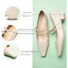 C.Paravano Mary Jane Flats | Low Heel Dress Shoes | Women’s Pumps | Work Shoes Women(White)