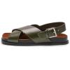 C.Paravano Women Sandals | Women’s Slide Sandals | Comfortable Dressy Flat Sandals | Sandals with Arch Support | Adjustable Buckle Slip On(Army Green)