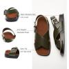 C.Paravano Women Sandals | Women’s Slide Sandals | Comfortable Dressy Flat Sandals | Sandals with Arch Support | Adjustable Buckle Slip On(Army Green)