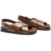 C.Paravano Women Sandals | Women’s Slide Sandals | Comfortable Dressy Flat Sandals | Sandals with Arch Support | Adjustable Buckle Slip On(Brown)