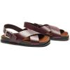 C.Paravano Women Sandals | Women’s Slide Sandals | Comfortable Dressy Flat Sandals | Sandals with Arch Support | Adjustable Buckle Slip On(Burgundy)