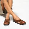 C.Paravano Women Sandals | Women’s Slide Sandals | Comfortable Dressy Flat Sandals | Sandals with Arch Support | Adjustable Buckle Slip On(Leopard)