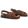 C.Paravano Women Sandals | Women’s Slide Sandals | Comfortable Dressy Flat Sandals | Sandals with Arch Support | Adjustable Buckle Slip On(Leopard)