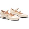C.Paravano Womens Pumps | Mary Jane Shoes | Square Toe Low Heels | Block Heels(Beige)