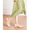 C.Paravano Womens Pumps | Mary Jane Shoes | Square Toe Low Heels | Block Heels(Beige)