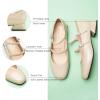 C.Paravano Womens Pumps | Mary Jane Shoes | Square Toe Low Heels | Block Heels(Beige)