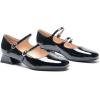 C.Paravano Womens Pumps | Mary Jane Shoes | Square Toe Low Heels | Block Heels(Black)