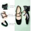 C.Paravano Womens Pumps | Mary Jane Shoes | Square Toe Low Heels | Block Heels(Black)