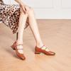 C.Paravano Womens Pumps | Mary Jane Shoes | Square Toe Low Heels | Block Heels(Brown)