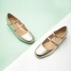 C.Paravano Womens Pumps | Mary Jane Shoes | Square Toe Low Heels | Block Heels(Golden)