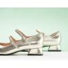 C.Paravano Womens Pumps | Mary Jane Shoes | Square Toe Low Heels | Block Heels(Golden)