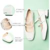 C.Paravano Womens Pumps | Mary Jane Shoes | Square Toe Low Heels | Block Heels(White)