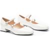 C.Paravano Womens Pumps | Mary Jane Shoes | Square Toe Low Heels | Block Heels(White)