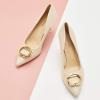 C.Paravano Women’s White Lambskin Pointed Toe Stiletto Heel Pumps, Size 8