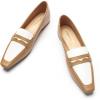 C.Paravano Loafer Women Penny Loafers Flat Shoes for Women Slip On Shoes Crocodile-Embossed(B-beige)