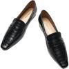 C.Paravano Loafer Women Penny Loafers Flat Shoes for Women Slip On Shoes Crocodile-Embossed(C-black)