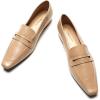 C.Paravano Loafer Women Penny Loafers Flat Shoes for Women Slip On Shoes Crocodile-Embossed(C-camel)