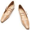 C.Paravano Mary Jane Flats | Low Heel Dress Shoes | Women’s Pumps | Work Shoes Women(Beige)