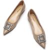 C.Paravano Women’s Crystal Buckle Ballet Flats – Pointed Toe Slip On Dressy Shoes(Camel_a6)