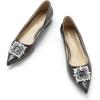 C.Paravano Women’s Crystal Buckle Ballet Flats – Pointed Toe Slip On Dressy Shoes(Chocolate_a6)