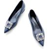 C.Paravano Women’s Crystal Buckle Ballet Flats – Pointed Toe Slip On Dressy Shoes(Navy_a6)