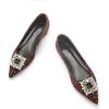 C.Paravano Women’s Crystal Buckle Ballet Flats – Pointed Toe Slip On Dressy Shoes(Red Multi_a6)