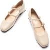 C.Paravano Womens Pumps | Mary Jane Shoes | Square Toe Low Heels | Block Heels(Beige)