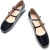 C.Paravano Womens Pumps | Mary Jane Shoes | Square Toe Low Heels | Block Heels(Black)