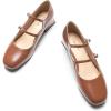 C.Paravano Womens Pumps | Mary Jane Shoes | Square Toe Low Heels | Block Heels(Brown)