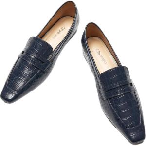 C.Paravano Loafer Women Penny Loafers Flat Shoes for Women Slip On Shoes Crocodile-Embossed(C-navy)