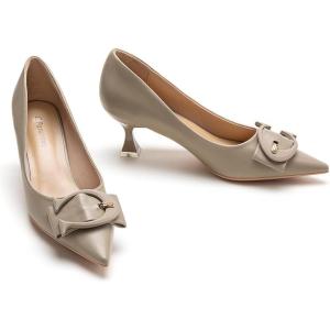 C.Paravano Womens Designer Pumps | Kitten Heels for Women | Low Heels | Heels for Women | Women Shoes Dressy(C-Camel, Size 7.5)