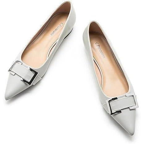 imageCParavano Flats for Women Pointed Toe Flats Ballet Flat Women Dressy Shoes ComfortableGrey