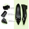 C.Paravano Flats for Women | Pointed Toe Flats | Ballet Flat | Women Dressy Shoes Comfortable(Black-t)