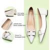 C.Paravano Flats for Women | Pointed Toe Flats | Ballet Flat | Women Dressy Shoes Comfortable(White)