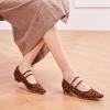 C.Paravano Leopard Mary Janes for Women with Small Square Toe & Double Adjustable Straps – Low Block Mary Jane Flats for Party, Office, Daily Wear(Size 7, Leopard)