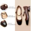 C.Paravano Mary Janes | Block Heels Pumps | Pumps Shoes Women | Low Heels | Chunky Low Heel(Brown)