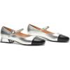 C.Paravano Mary Janes | Block Heels Pumps | Pumps Shoes Women | Low Heels | Chunky Low Heel(Silver)
