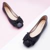 C.Paravano Women’s Flats | Square Toe Ballet Flats for Women | Women Bowknot Dressy Flat Shoes | Slip On Black Soft Leather Shoes for Work Casual & Wedding Party (Size 5.5,Black)