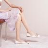 C.Paravano Women’s Flats | Square Toe Shoes for Women | White Flat Shoes | Women Soft Leather Bowknot Dressy Flat | Slip On Ballet Flats for Work Walking & Wedding Party (Size 5,White)