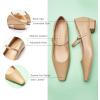 C.Paravano Women’s Pumps | Mary Jane Flats | Low Heel Dress Shoes | Convertible Heel Shoes(Beige)