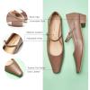 C.Paravano Women’s Pumps | Mary Jane Flats | Low Heel Dress Shoes | Convertible Heel Shoes(Light Brown)