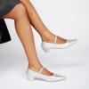 C.Paravano Women’s Pumps | Mary Jane Flats | Low Heel Dress Shoes | Convertible Heel Shoes(Silver)