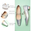 C.Paravano Women’s Pumps | Mary Jane Flats | Low Heel Dress Shoes | Convertible Heel Shoes(Silver)