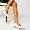 C.Paravano Women’s Pumps | Mary Jane Flats | Low Heel Dress Shoes | Convertible Heel Shoes(White)