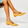 C.Paravano Women’s Pumps | Mary Jane Flats | Low Heel Dress Shoes | Convertible Heel Shoes(Yellow)