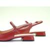 C.Paravano Women’s Slingback Flats | Square Toe Slingback Flats for Women | Block Heel Slingback Sandals | Adjustable Strap Shoes (Size 8,Red)